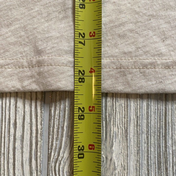 NHL Columbus Blue Jackets Logo Ringer Tee Men’s L Heather Beige Distressed New - Picture 10 of 10